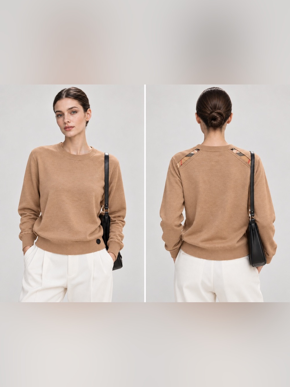 Burberry women’s wool sweater beige NWT L